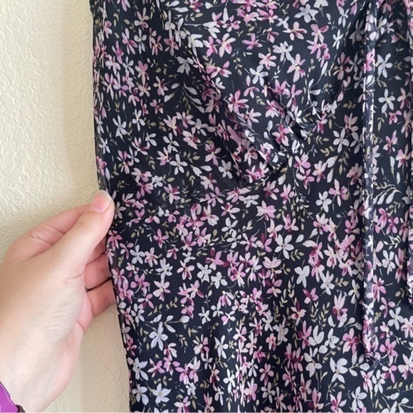 Vintage 90's Meghan Matthews Purple Midi Floral Dress Women's Size 6 - Picture 4 of 8